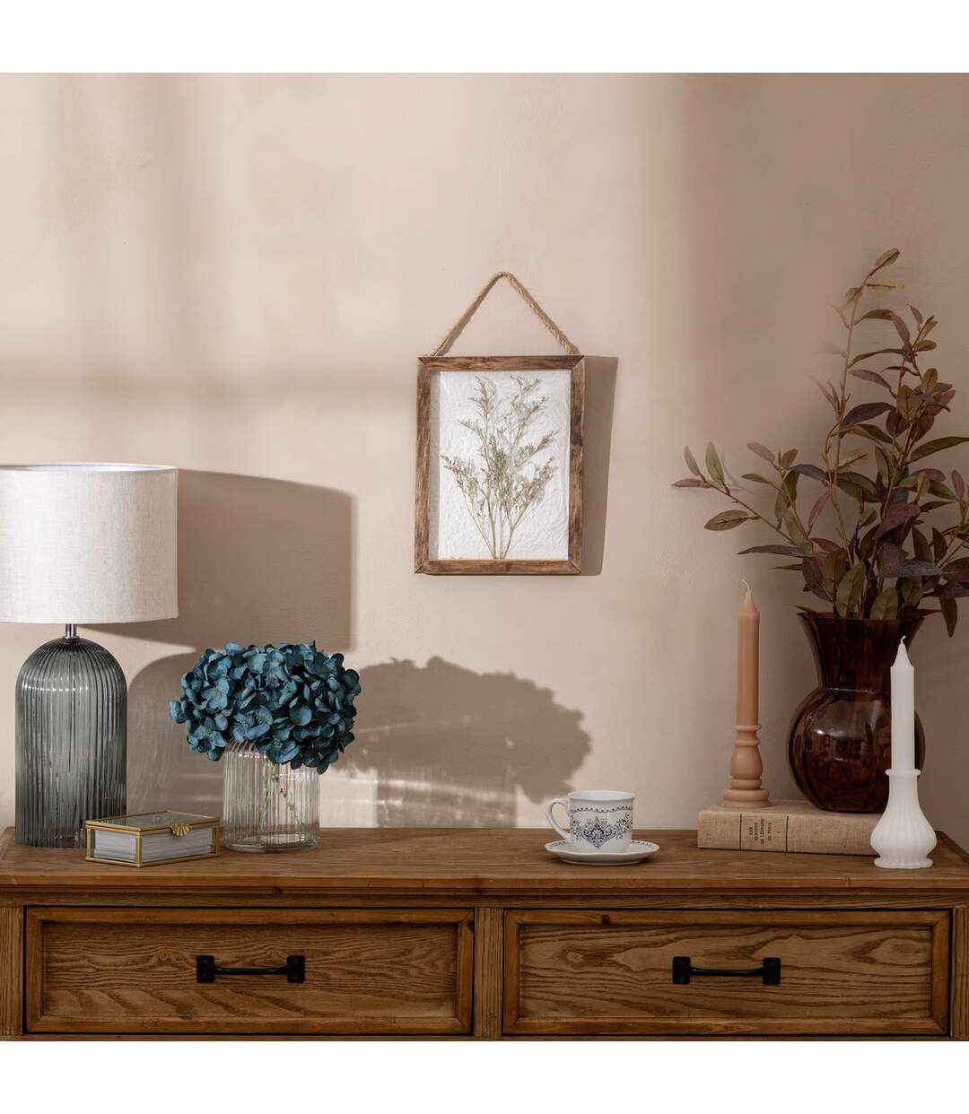 Déco Murale Bombée Fleurs Jonas 34cm Marron-3