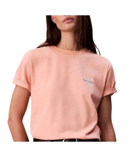 Lot de 2 t-shirt rose/blanc femme calvin klein jeans monologo