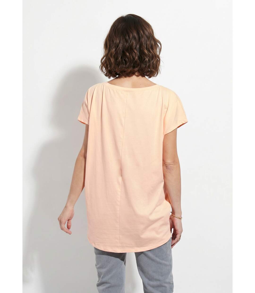 T-shirt col rond motif pailleté Amour-2