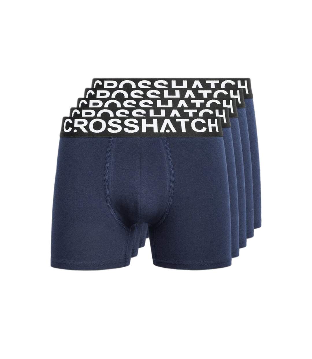 Crosshatch Mens Astral Boxer Shorts (Pack of 5) (Navy)