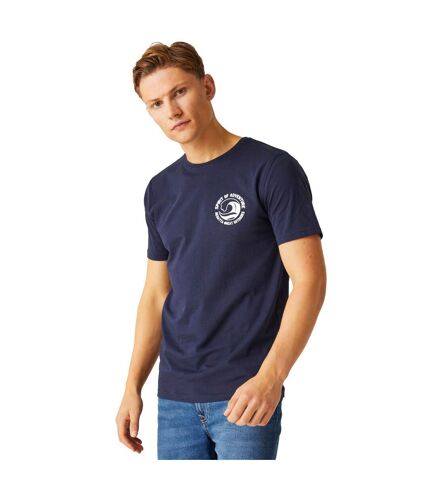 Regatta Mens Cline VIII Wave T-Shirt (Navy)
