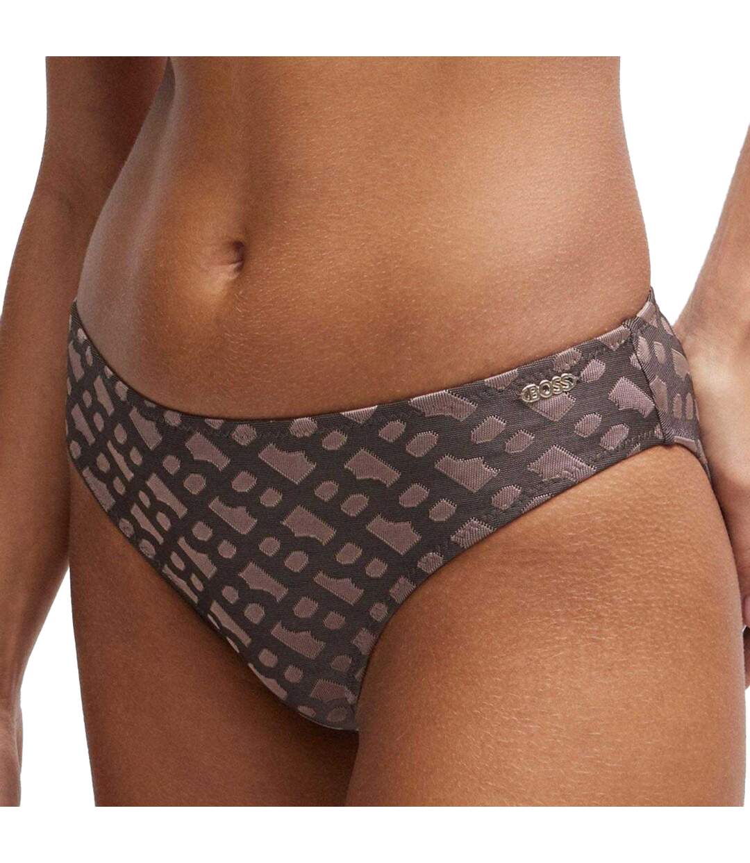 Bas De Maillot De Bain Style Monogramme Femme Marron Boss-4