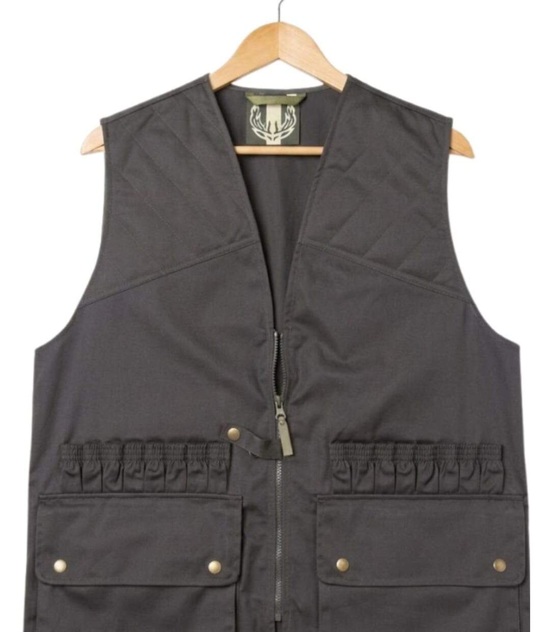 LEDERTYS LY0207 — Gilet de chasse sans manches vert : l'équipement fonctionnel à cartouchière 16 tubes-2