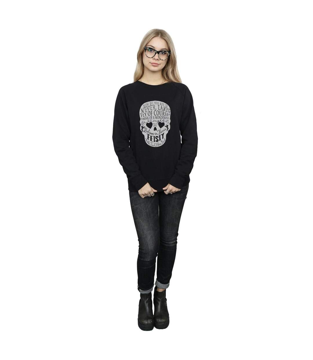 Disney Sweatshirt femme/femme avec tête de mort Clochette (Noir) - UTBI40863-4
