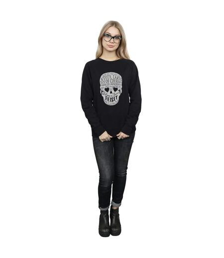 Disney Sweatshirt femme/femme avec tête de mort Clochette (Noir) - UTBI40863