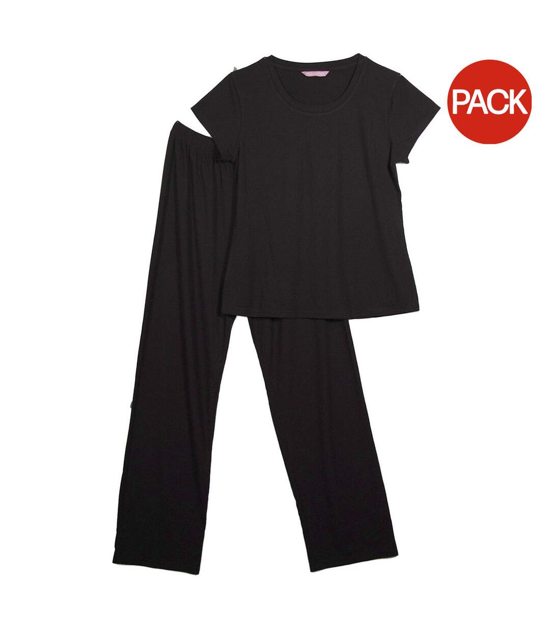 Ensemble De Vêtements De Détente Motif/style Côtelé Femme Noir Keanu-1