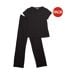 Ensemble De Vêtements De Détente Motif/style Côtelé Femme Noir Keanu-1