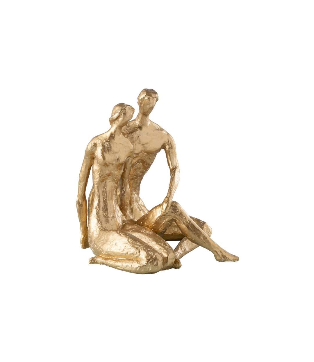 Statuette Couple Assis Brady 35cm Or-1