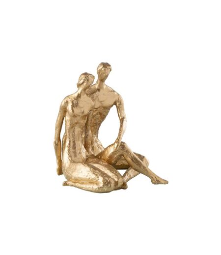 Statuette Couple Assis Brady 35cm Or