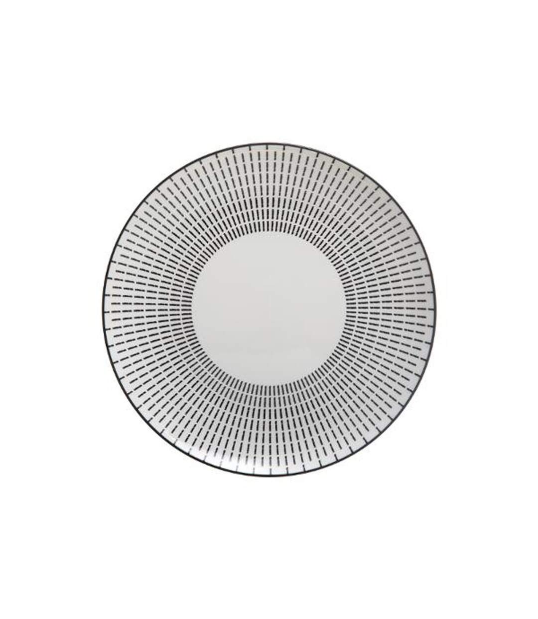 Lot de 6 Assiettes Plates Porcelaine Lunis 27cm Noir-1
