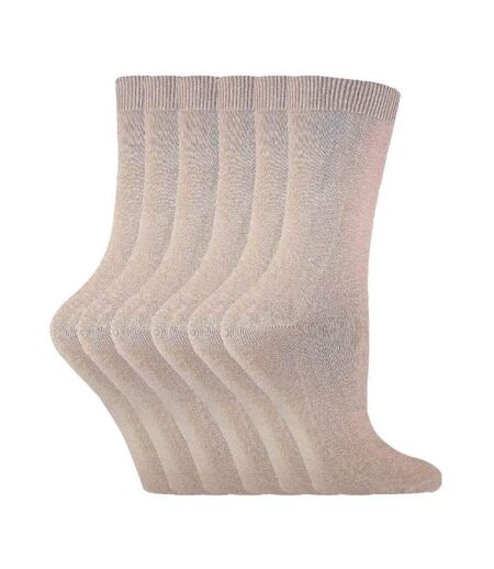 6 Paires Chaussettes Femme Coton en Couleur Uni