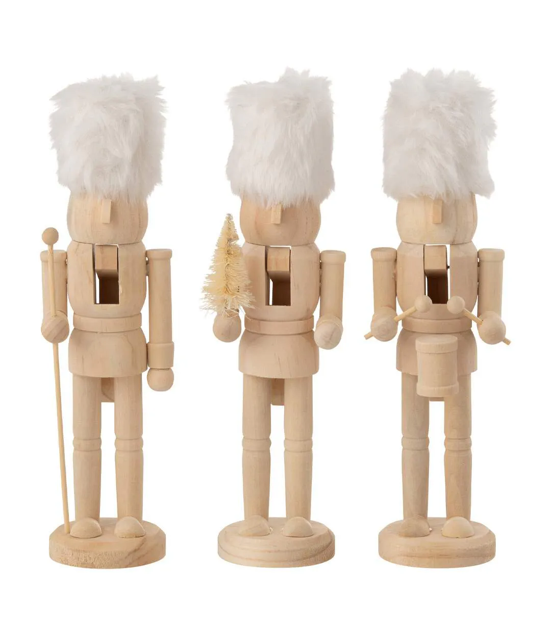 Lot de 3 Casse-Noisettes en Bois Winter 27cm Naturel-1