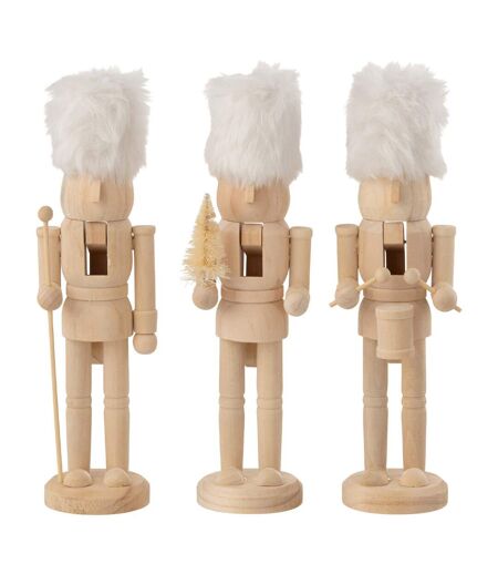 Lot de 3 Casse-Noisettes en Bois Winter 27cm Naturel