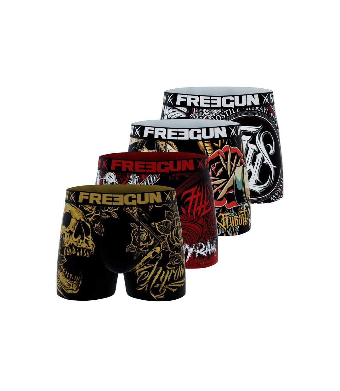 Lot de 4 boxers homme Hyraw Freegun-1
