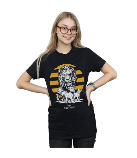 Disney Femme/Ladies The Lion King Movie Group Cotton Boyfriend T-Shirt (Noir) - UTBI29224