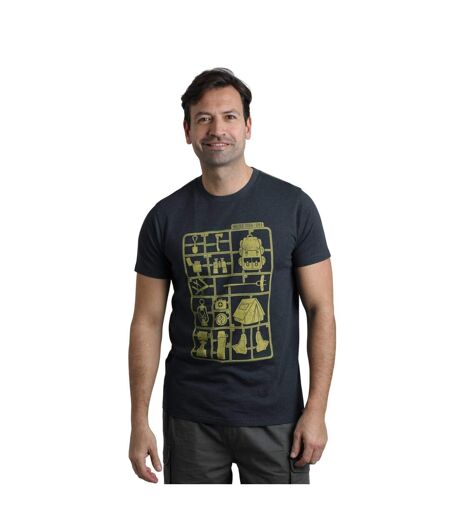 Mens camp kit graphic t-shirt navy Weird Fish