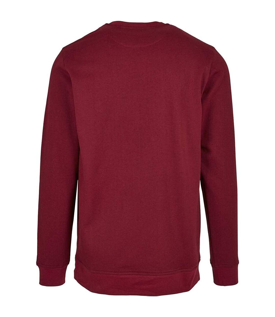 Mens basic crew neck sweatshirt burgundy Build Your Brand