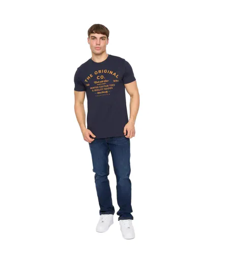 T-shirt Shoptown Homme Bleu Marine Crosshatch