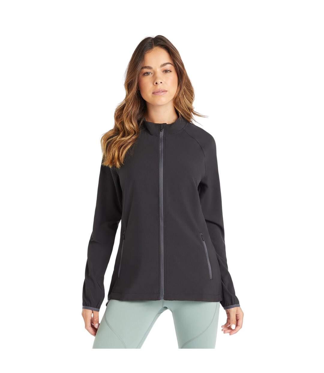 Womens/ladies pro training woven jacket black/carbon Umbro-3