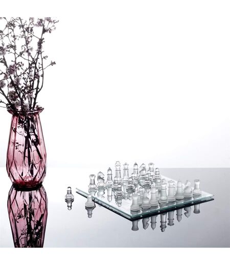 Jeu d'Echecs Verre 25cm Transparent