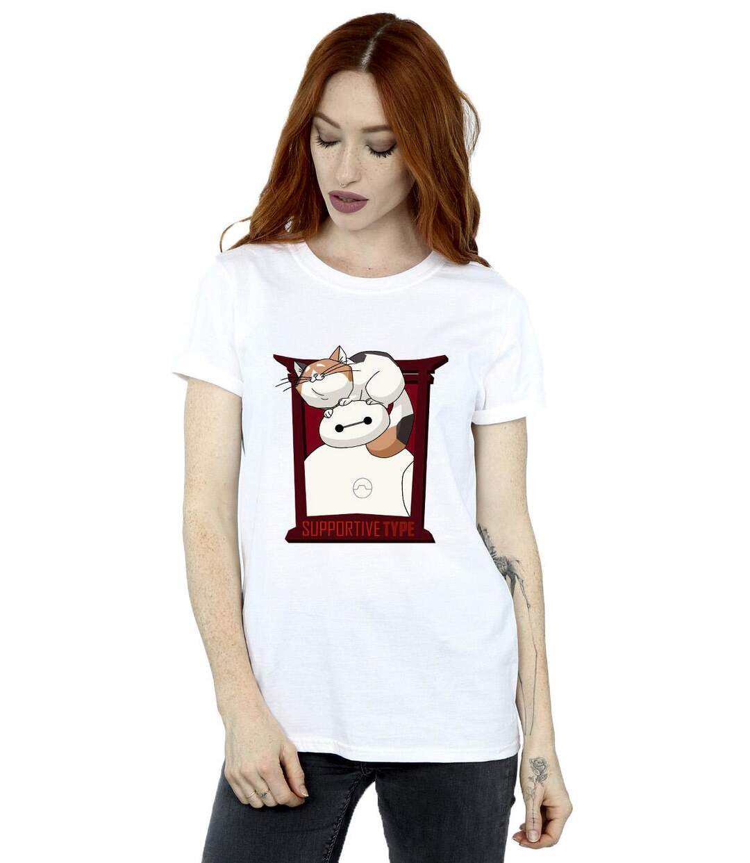Disney - T-shirt BIG HERO BAYMAX FRAME SUPPORT - Femme (Blanc) - UTBI15660-2