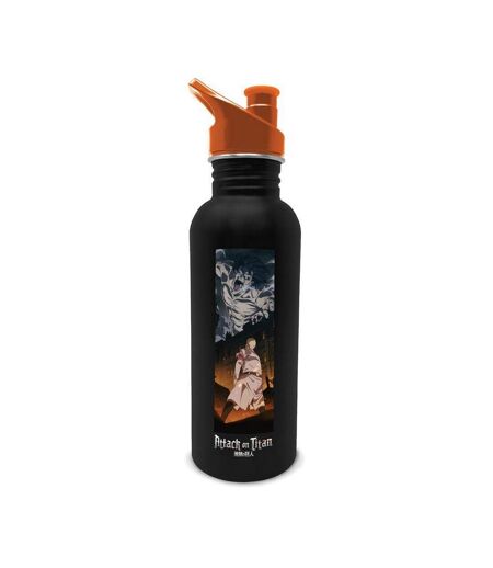 Attack on Titan Metal Water Bottle (Black/Orange) (One Size)