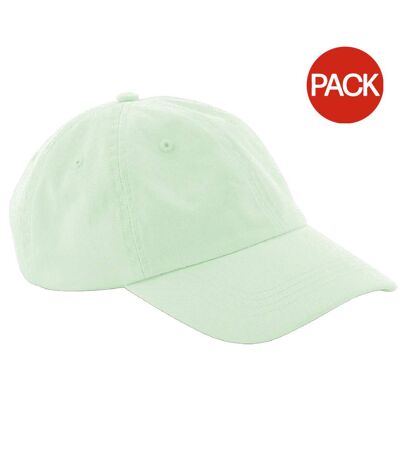 Beechfield Unisex Low Profile 6 Panel Dad Cap (Pack of 2) (Pastel Mint) - UTBC4222