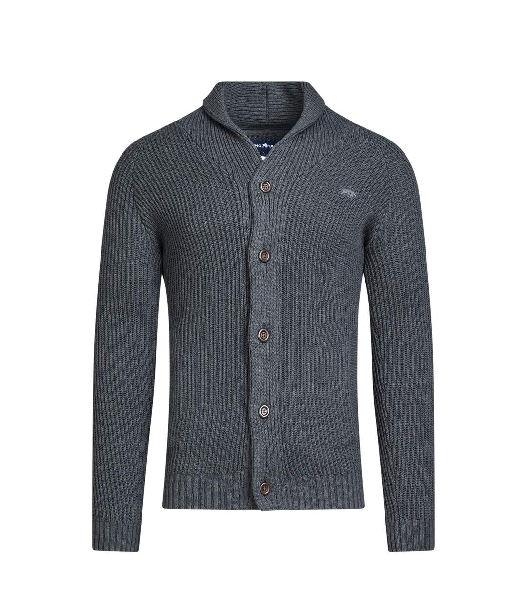 Cardigan homme gris foncé chiné Raging Bull Raging Bull