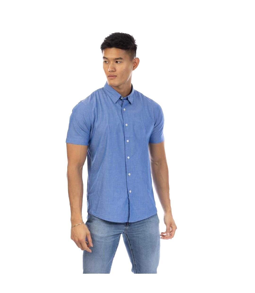 Chemise Manches Courtes Homme Bleu Indigo Peter Werth-2