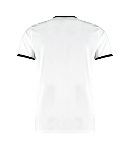 T-shirt ringer homme blanc / noir Kustom Kit