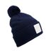 Bonnet Motif/style Pompon Bleu Marine Oxford Blanc Beechfield-1