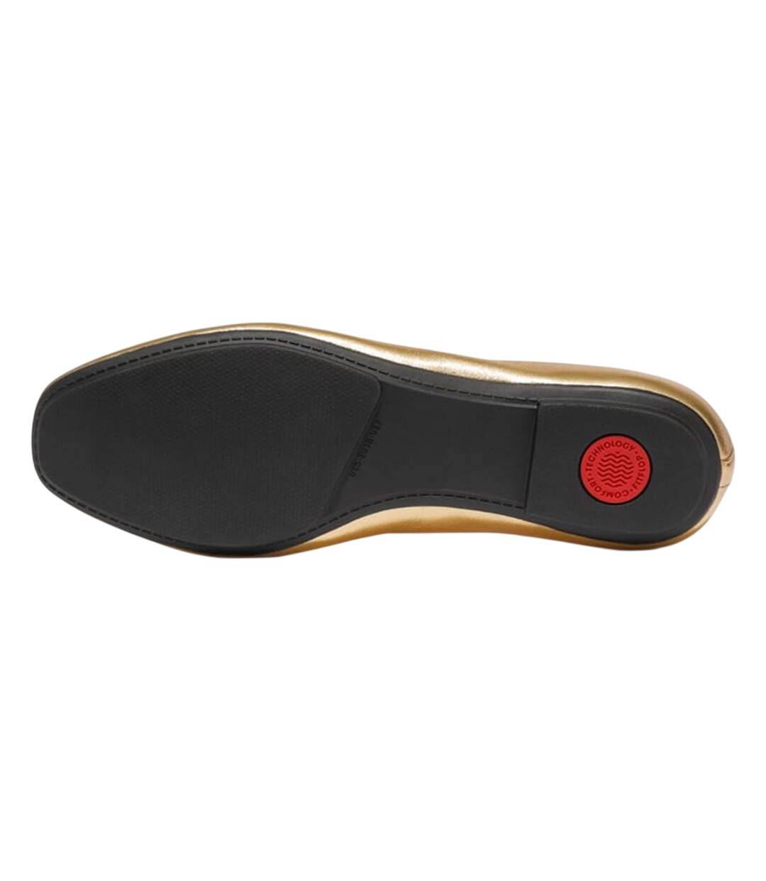 Womens/ladies Delicato Leather Ballerina Flats Old Gold FitFlop-3