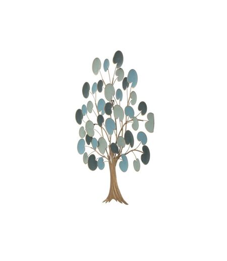 Décoration Murale en Métal Pommier 90cm Bleu