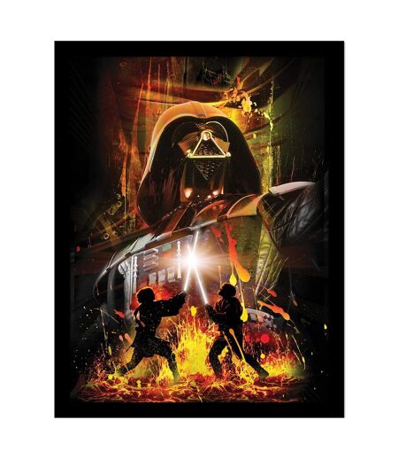 Star Wars - Poster encadré EPISODE EPIC BATTLE (Noir / Jaune / Orange) (40 cm x 30 cm) - UTPM8591