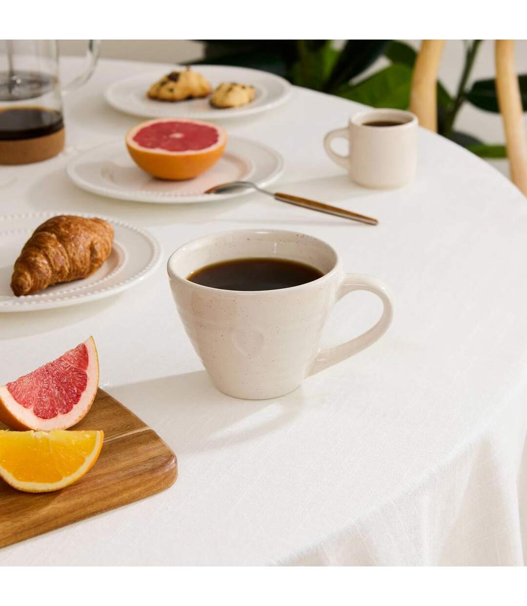 Lot de 6 Mugs en Céramique Adèle 38cl Blanc-3