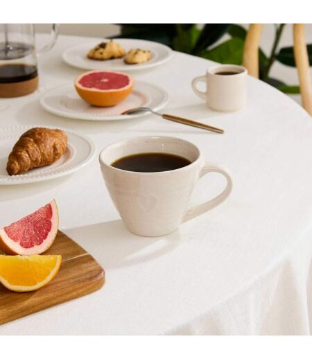 Lot de 6 Mugs en Céramique Adèle 38cl Blanc