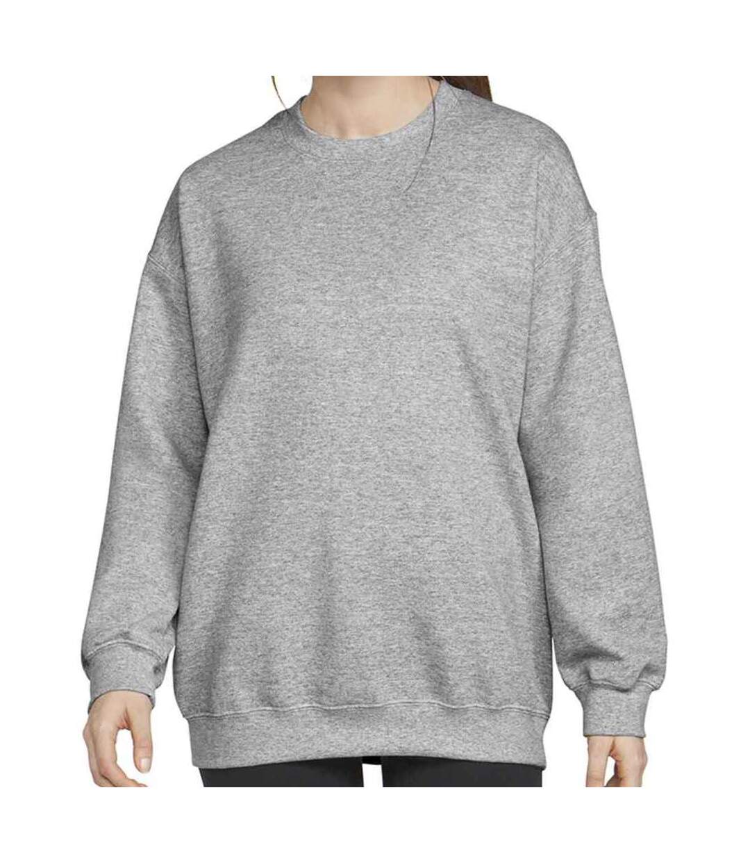 Mens softstyle plain midweight crew neck sweatshirt sports grey Gildan