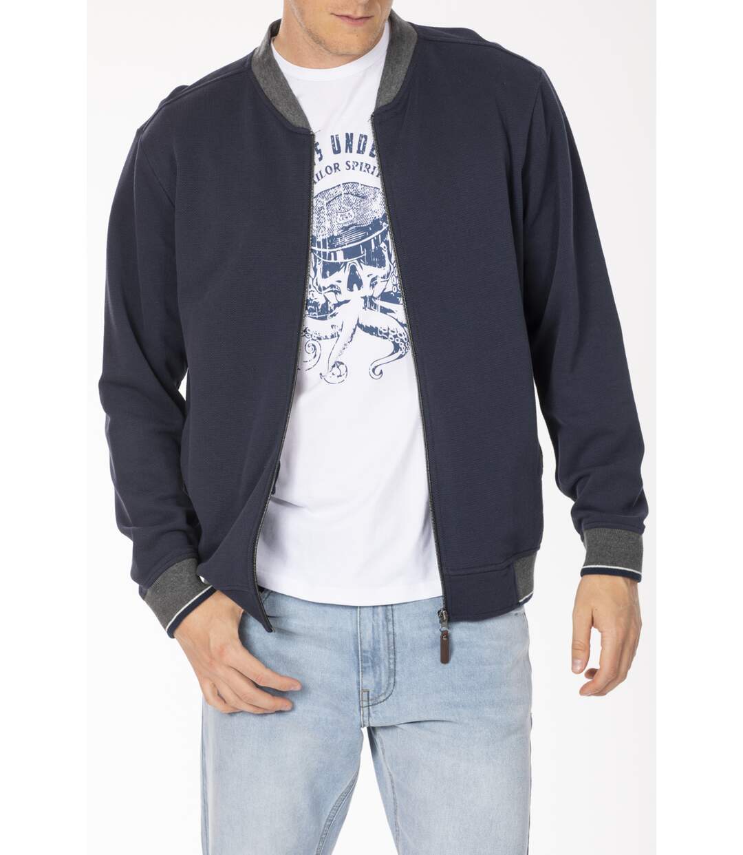 Sweat coupe bomber ADELMO BLEU / MARINE-1