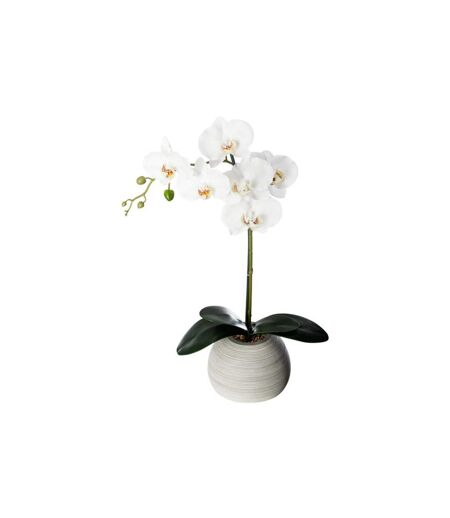 Fleur Artificielle en Pot Orchidée 53cm Gris