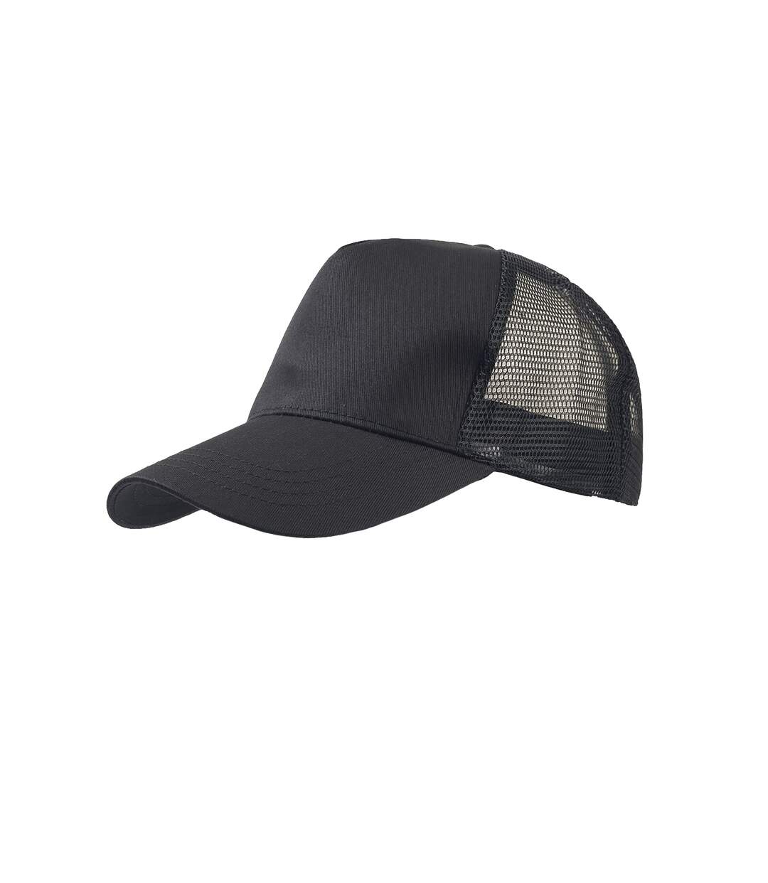 Casquette Style Trucker Rapper Mixte Noir Atlantis-1