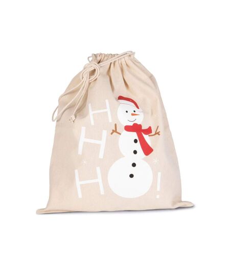 Sac à dos en toile motif bohnomme de neige de Noël - KI0745 - beige