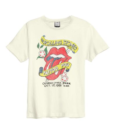 Unisex Adult Tattoo You The Rolling Stones T-shirt Vintage White Amplified