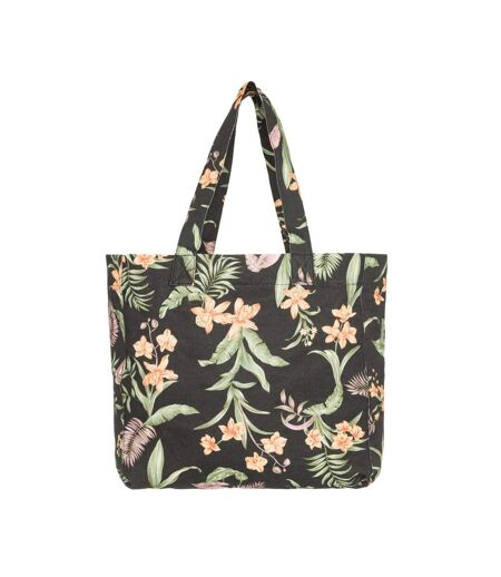 Tote bag noir à fleurs femme roxy anti bad vibes - taille unique