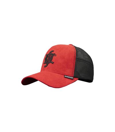 Casquette trucker avec filet en suédine Red Morning Rock'n Free Life