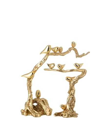 Oiseaux sur Branche en Résine Maribel 46cm Doré