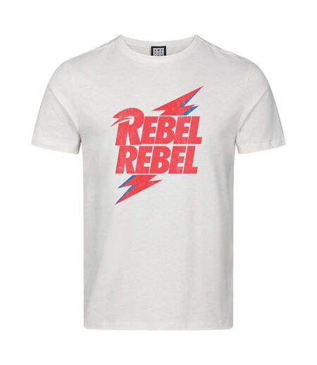 T-shirt Rebel Rebel Adulte Vieux Blanc David Bowie