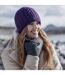 Ladies Cable Knit Fleece Lined Knitted Thermal Beanie Hat-3