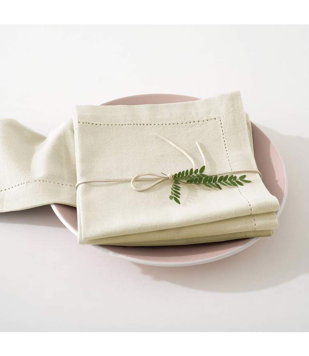 Lot de 4 Serviettes de Table Jane 40x40cm Beige Lin-2