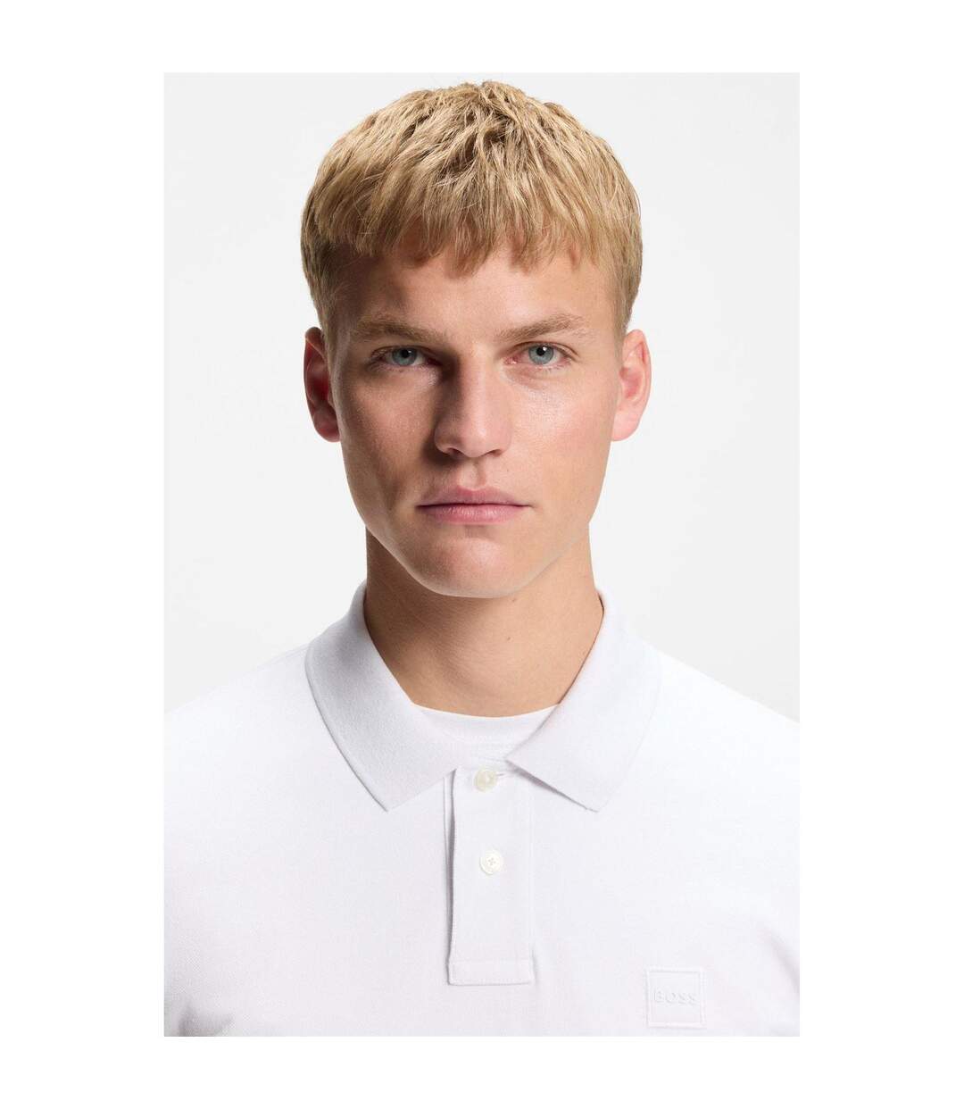 Mens Passenger Box Logo Polo Shirt White Boss-4