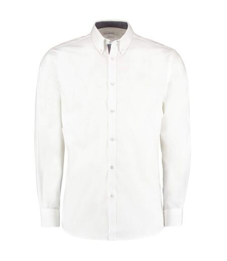 Chemise À Manches Longues En Popeline Taillée, Femmes/dames Blanc Kustom Kit